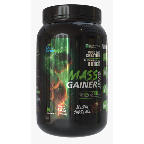 thepureology Giant Mass Gainer Weight Gainers/Mass Gainers  1kg Belgian Chocolate