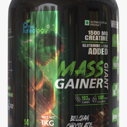 thepureology Giant Mass Gainer Weight Gainers/Mass Gainers  1kg Belgian Chocolate