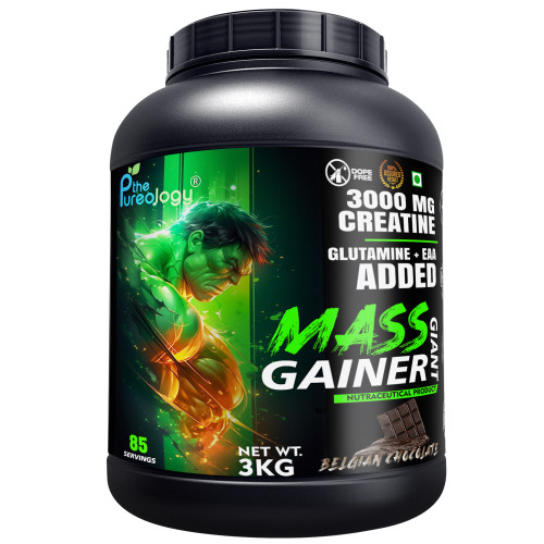 thepureology Giant Mass Gainer Weight Gainers/Mass Gainers  3kg Belgian Chocolate