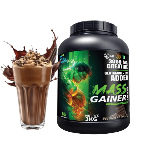 thepureology Giant Mass Gainer Weight Gainers/Mass Gainers  3kg Belgian Chocolate
