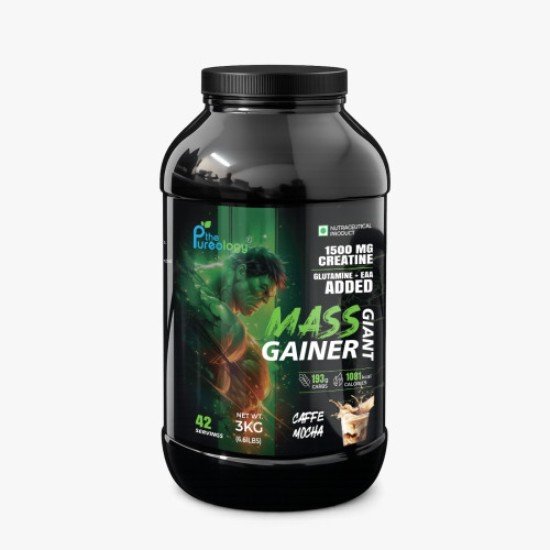 thepureology Giant Mass Gainer Weight Gainers/Mass Gainers  (3 kg, Caffe Mocha)