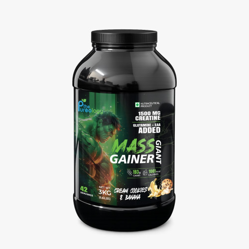 thepureology Giant Mass Gainer Weight Gainers/Mass Gainers  (3 kg, Banana Cream and cookies)