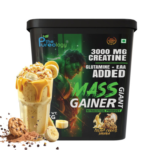 thepureology Giant Mass Gainer Weight Gainers Mass Gainers 5 kg, Banana Cream and cookies