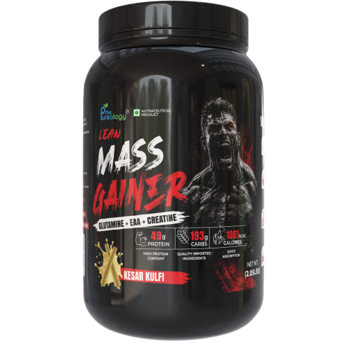 Thepureology Lean Mass Gainer Weight Gainers/Mass Gainers Kesar Kulfi Flavour 1kg