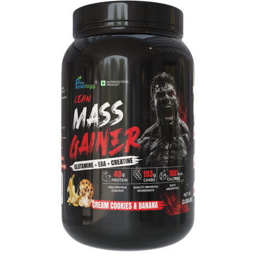 Thepureology Lean Mass Gainer Weight Gainers/Mass Gainers Cream Cookies & Banana Flavour 1kg