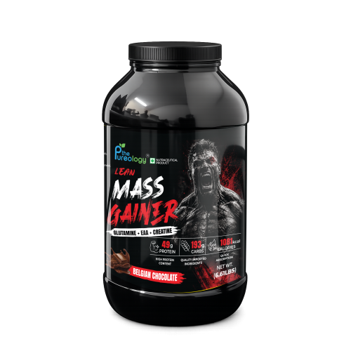 Thepureology Lean Mass Gainer Weight Gainers/Mass Gainers Belgian Chocolate Flavour 3kg