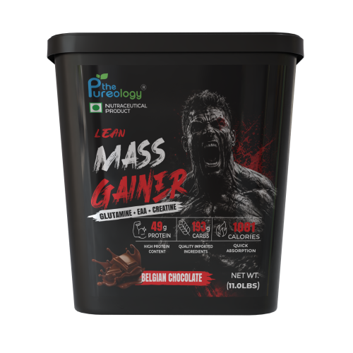 Thepureology Lean Giant Mass Gainer Weight Gainers/Mass Gainers Belgian Chocolate Flavour 5kg