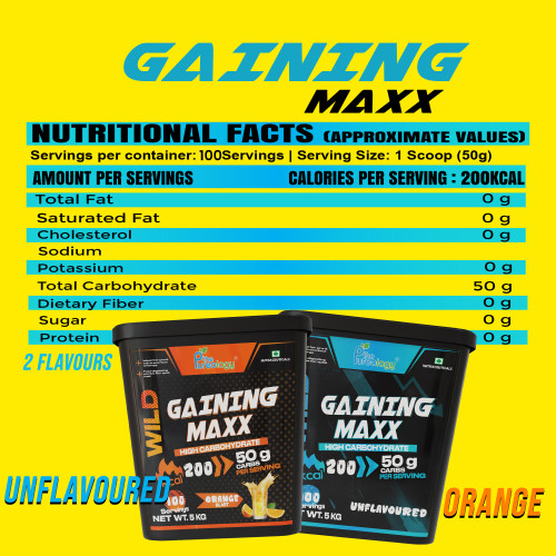 Thepureology Gaining Maxx Gainer Orange Flavour 5kg