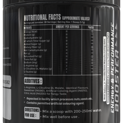 L-Arginine + 2000 MG Citrulline  Blueberry 300gm