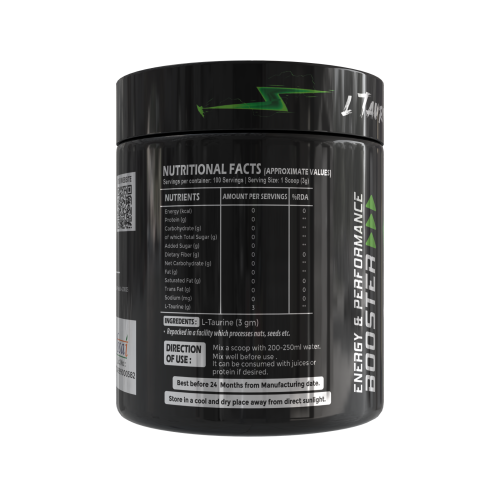L-Taurine Unflavoured (300gm, 100 servings)