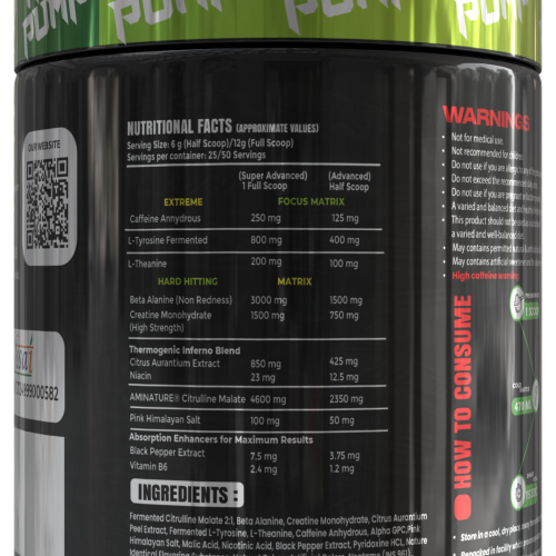 Thepureology Mad Pump Pre Workout 8000mg  (300 g, Pineapple)
