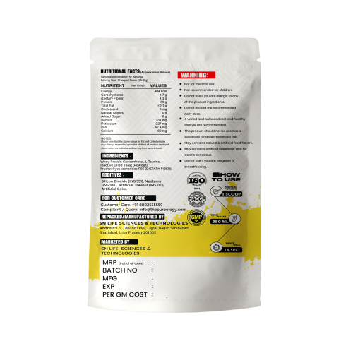 Thepureology Yeast Protein Cream Cookies & Banana Flavour 500g 
