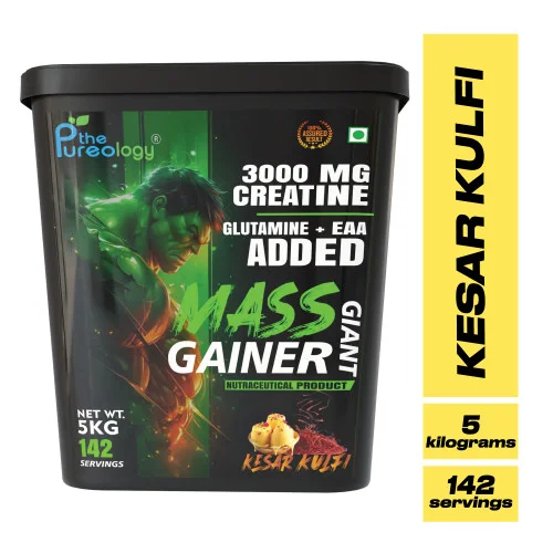 thepureology Giant Mass Gainer Weight Gainers/Mass Gainers 5 kg, Kesar Kulfi