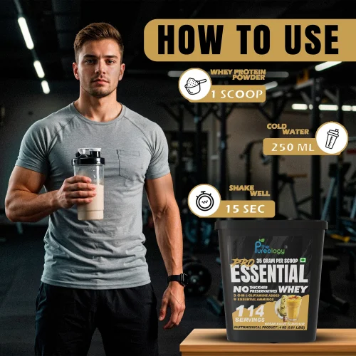 thepureology Protien | Whey Concentrate Whey Protein  ( 4kg, Kesar Kulfi)